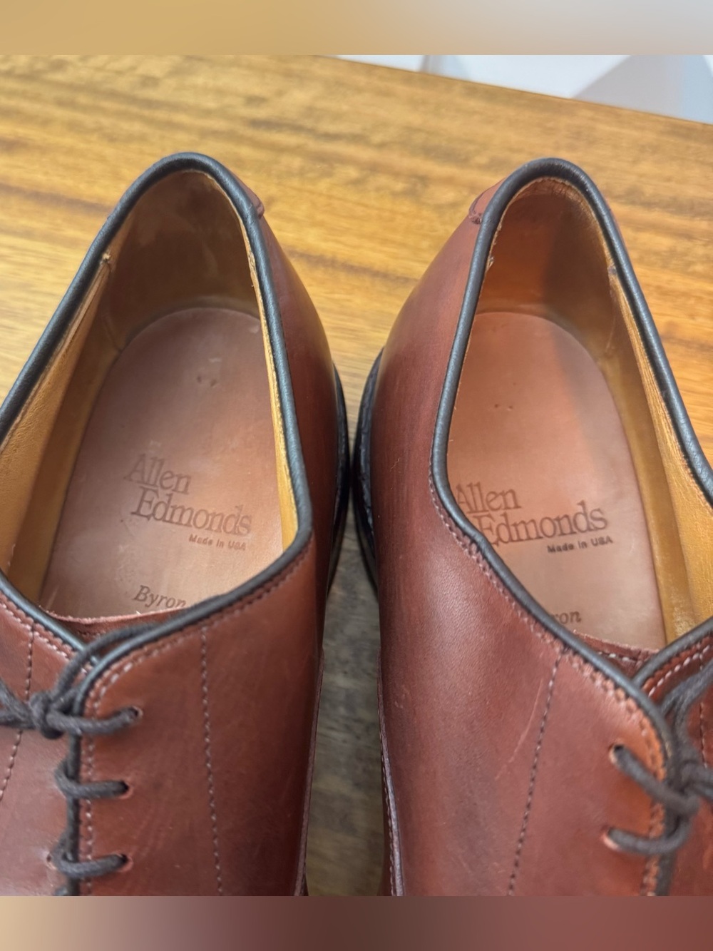 Allen Edmonds Brown Cap-Toe Oxfords Size 10 - Picture 6 of 8